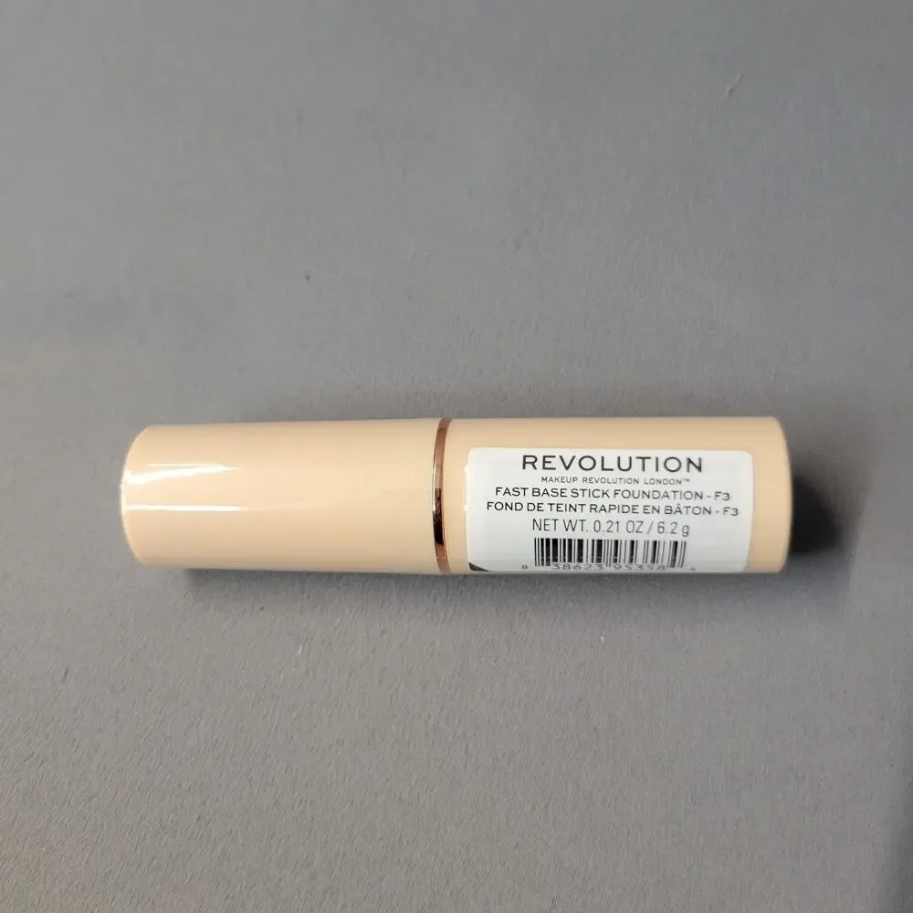 Makeup Revolution London Fast Base Stick Foundation Shade F3 0.21 oz 6.2 g New